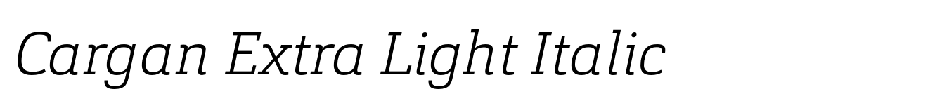 Cargan Extra Light Italic